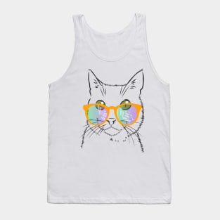 cute cat with beautiful glasses Tank Top